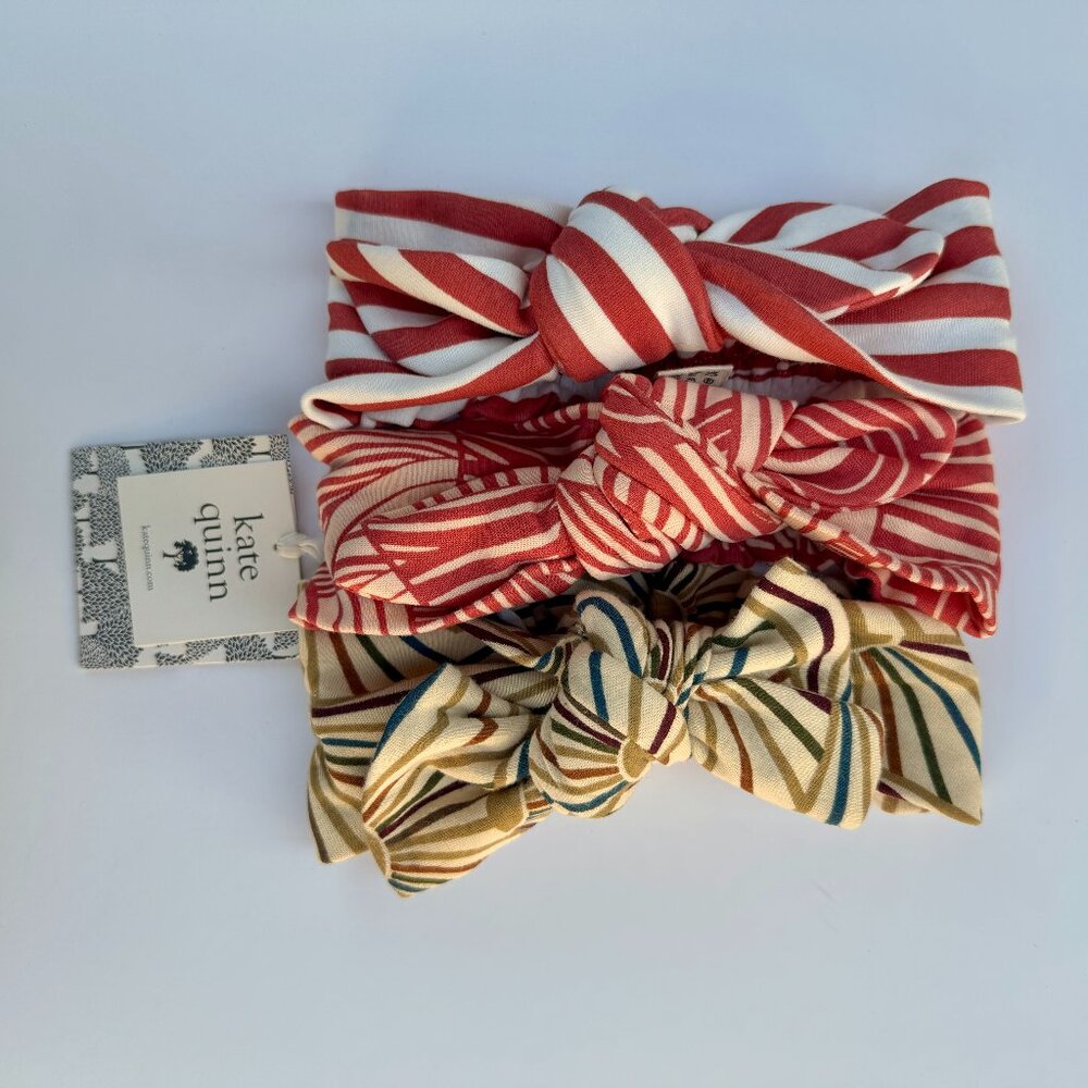 Kate Quinn Head Bow Set | Stripes & Sunbursts, 3-Pack | 12–24M (L) | NWT